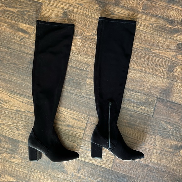 NWT INC International Concepts Rikkie2 Over the Knee Velvet Textured Boots - Picture 1 of 10